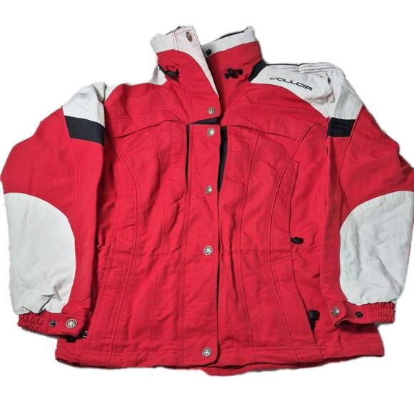 Vintage COULOIR Ultimate Skiwear Jacket Womens 10 Red/White/Black Snowboarding - Picture 1 of 16